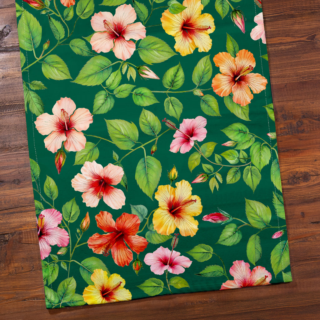 Hibiscus Tea Towel (Green)